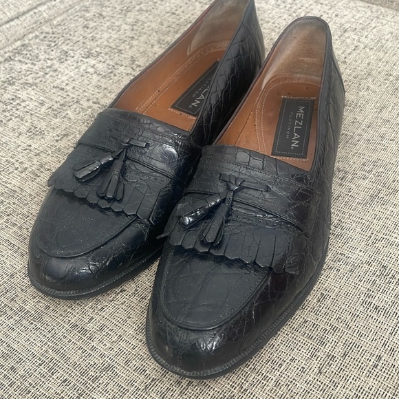 Mezlan Other - Mezlan Platinum Rodeo Men’s Genuine Crocodile Tasseled Loafers Size 9M